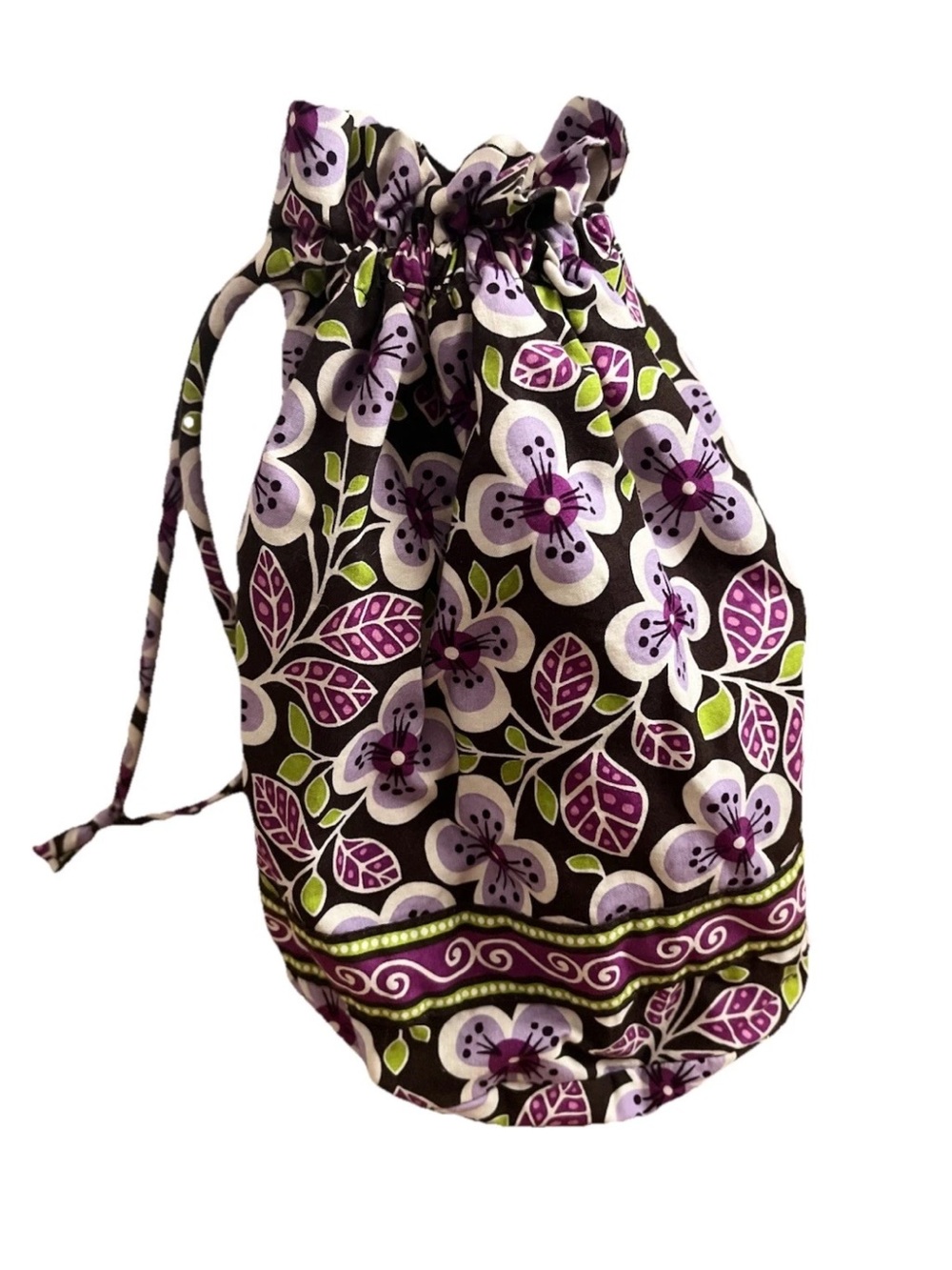 Vera Bradley Purple Floral Drawstring Cosmetic Bag